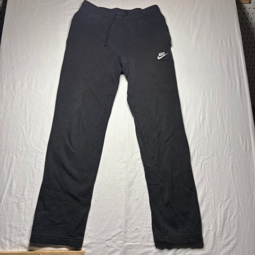 Nike Sweatpants Mens Small Black Fleece Straight Leg Joggers Drawstring